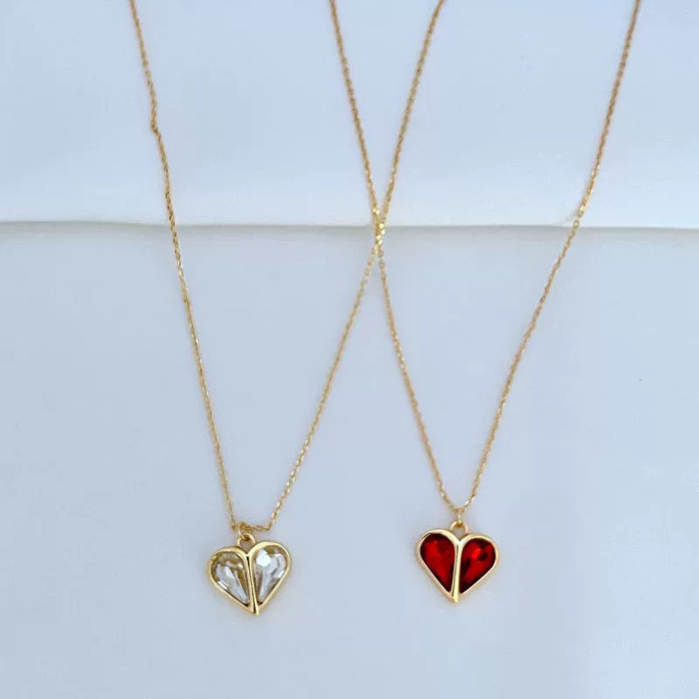 Kendra Scott Small Heart Red Zircon Necklace